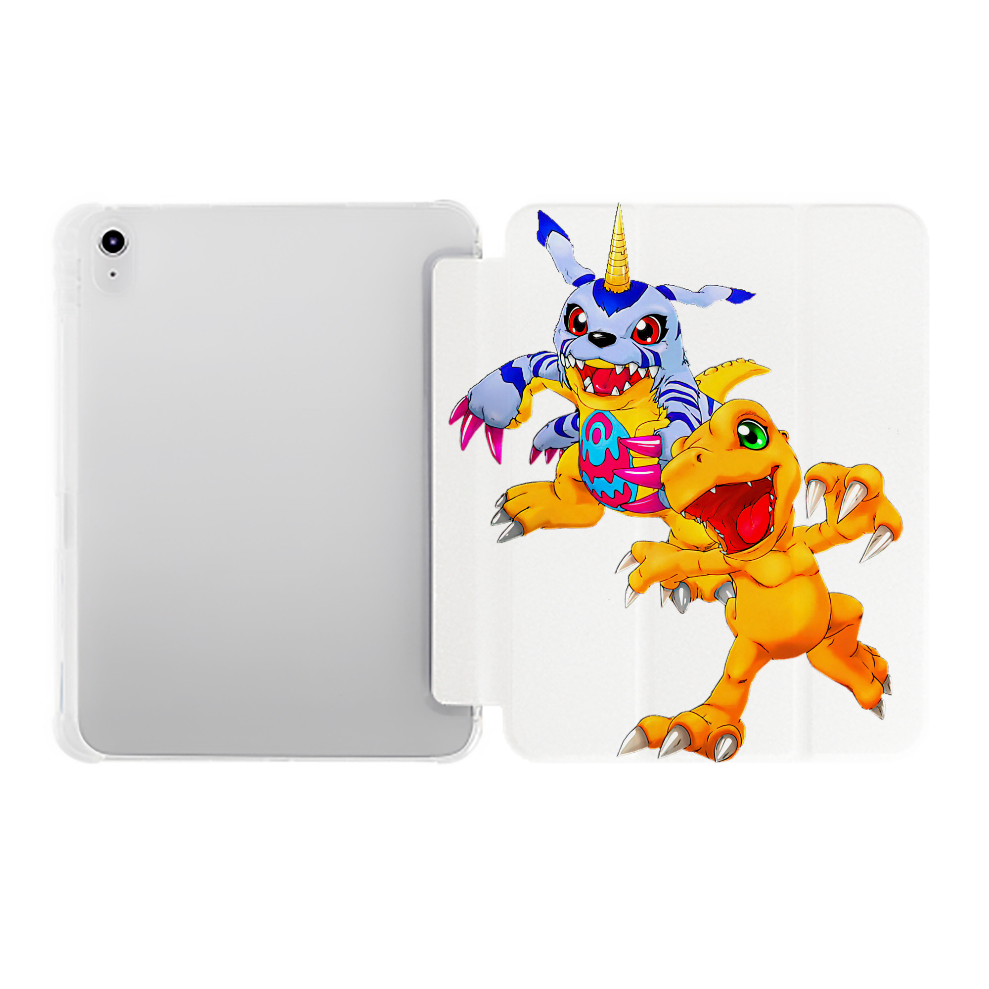 （画像用） Digimon デジタルモンスター/デジモン IPad ケース ペン収納付き 三つ折りスタンド PUレザー×シリコン 対応機種9.5/10.5/10.9インチ